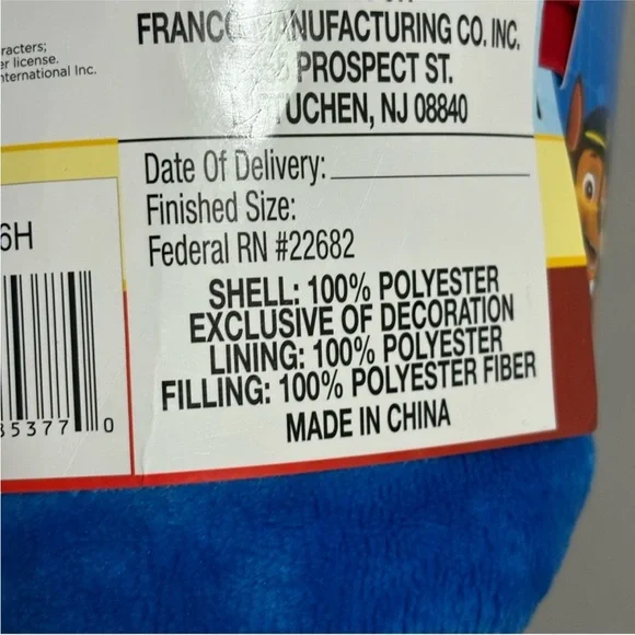 Paw Patrol Chase Blanket 30” X 50” - Picture 6 of 7